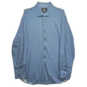 WRK Work Rest Karma Clothing Blue 4 Way Stretch Men’s Performance Dress Shirt